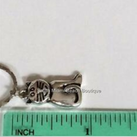 Silver Kitten Cat Lady Charm Pendant Necklace 18" Rescue Gift - Picture 8 of 8